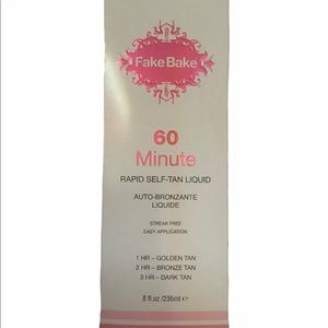 FakeBake 60 min rapid self-tan liquid streak free , easy applications 8 oz